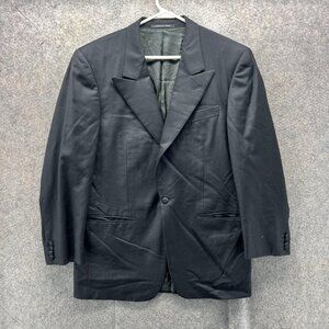 Ermenegildo Zegna Tuxedo Jacket Mens 46 Black Super 100s Wool Peak Lapel Italy